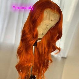 Malaysian Human Hair 13X4 Lace Front Wigs 350# Colour Products Body Wave Yirubeauty Free Part 150% 180% 210% Density