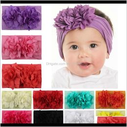 Baby Kids Maternity Drop Delivery 2021 Ins Baby Accessories Soft Nylon Lotus Flower Children Jewelry Lovely Princess Hair Band Fc6N2