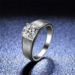 DiamondExcellent Cut Good Quality Moissanite Wedding Ring for Men Silver 925 Party Jewelry