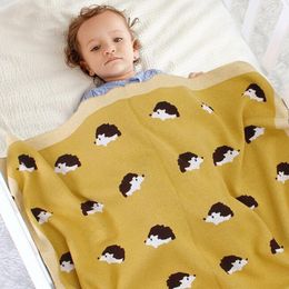 Autumn Winter Infant Baby Boy Girl Cartoon Hedgehog Knit Blanket born Quilt Boys Girls Cotton Hold 210429