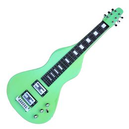 Unusual Shape Hawaii Green Musical Instrument Electric Guitar 6 Strings Travel