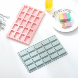 Wholesale 20 grids rectangular silica gel cake mould jelly pudding biscuit chocolate molds Silicone Mold ice grid A217166