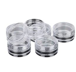 2021 3 Gramme Clear Empty Jars Round Shape 3ML Cosmetic Face Cream Nail Art Essential Oil Transparent Plastic Vial Pots Container