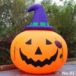 Yellow LED Inflatable Balloon Giant Inflatables Pumpkin Cushaw With Blower For Halloween or Nightclub Stage Decoration