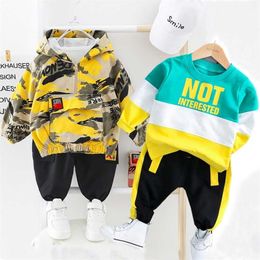 Kids Clothes Baby Boys Costume Letter Tracksuit Tops Pants Children spring Outfits girls Set infantil born 2PCS 211025