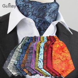 Men Vintage Polka Dot Wedding Formal Cravat Ascot Scrunch Self British Style Gentleman Polyester Silk Neck Tie Luxury