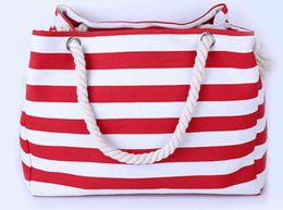 HBP Non- Casual portable women's shopping bag fashion stripe canvas large capacity travel Zipper Shoulder Bag 2 sport.0018