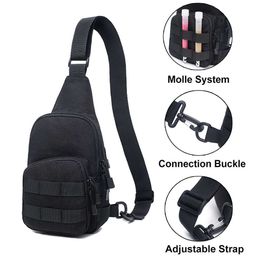 1000D Tactical Shoulder Bag Portable Military Man Chest Crossbody Bag Outdoor Utility Backpack for Hunting Camping Climbing Y0721