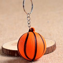 20 pieces/lot Cheap basketball PU keychain toys, fashion sports item key chains jewelry gift for boys and girls