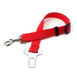 Dog Collars & Leashes 2021 Red Cat Pet Puppy Adjustable Buckle Auto Car Safety Seat Belt Harness Nylon Leash Colar Lead Pets Supplies