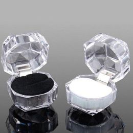 20pcs/lot Jewellery Package Ring Earring Box Acrylic Transparent Wedding Packaging Jewellery Box