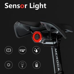 -Réfraction de bicyclettes Laser Tail lumière Gadgets Night Riding Avertissement Voyant LED Réglable USB Charging Cycling Good