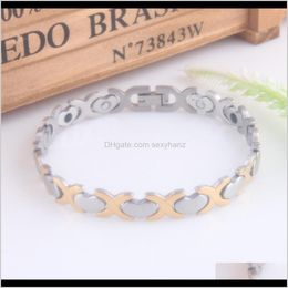 Link, Chain Bracelets Drop Delivery 2021 Link Stainless Steel Jewellery Health Care Bracelet Energy Magnetic Germanium Eosit