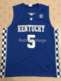 5 Kevin KNOX II Kentucky Wildcats Embroidery stitching retro college basketball jersey Customise any name and number