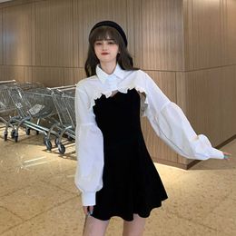 Elegant Party Dress Women Long Sleeve Sweet Empire High Street Mini Dress Gothic Y2k Dress Korean Summer 2021 Female Outfits Y0603