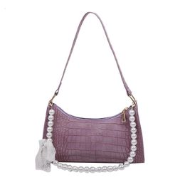 purple bags Canada - Shoulder Bags Fashion Retro Casual Ladies Handbag Solid Color Bag Chain Suitable For Shopping Purple