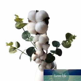 Decorative Flowers & Wreaths Artificial Flower Natural Dry Cotton Branch Decoration Eucalyptus Leaf Plant Arrangement (4 Cotton)