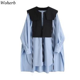 Casual All Match Loose Long Blouse Women Korean Fashion Clohting Shirt Sleeve Blusas Button Up Blouses 210519