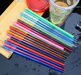 Colored Reusable Drinking Straws AS Plastic Straw 9 inch 230cm Straight for Milk Tea Juice Wholesale