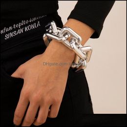 Link Jewelrylink Chain B Material Large Chunky Bracelet For Women Hip Hop Big Thick Link Hand Chains Jewellery Trendy Egirl Bracelets Drop D