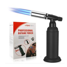 XXL 1300C Butane Scorch torch dual flame torch kitchen lighter Giant Heavy Duty Butane Refillable spray gun Culinary Torches with package box