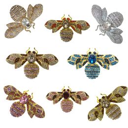 30 Pcs/Lot Fashion Jewelry Crystal Rhinestone 60MM Bee Brooches Pin Honeybee Hijab Brooch For Women Lady