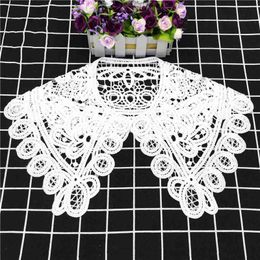 White Milk Silk Big Collar Flower Korean Women's Hollow Lace Detachable Lapel Shirt Fake Women Clothes Accessories