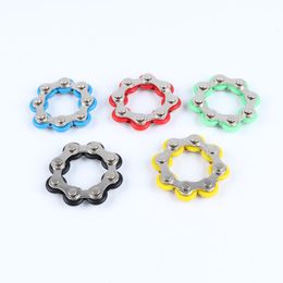 bike chain bracelet wholesale Canada - Bike Chain Toy Key Ring Fidget Spinner Gyro Hand Metal Finger Keyring Bracelet Toys Reduce Decompression Anxiety Anti Stress For Kids Adult Student