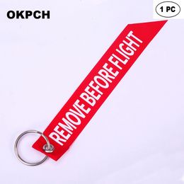 Blue Remove Before Flight Chaveiros Atacado Lote Tags Keychain Keyring Embroidery PK0002