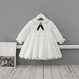 Girls Princess Dress Kids Baby Party Wedding Dresses for Girls Long Sleeve 1st Birthday Dress Infant Clothing Baby Girl Clothes Q0716