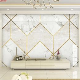 Custom 3D Wall Murals Geometric Lines Marble Fresco Living Room Bedroom TV Background Waterproof Canvas Painting Wallpapergood quatity