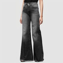 Jeans a vita alta a gamba larga da donna di marca Boyfriend Denim Skinny S Jeans a zampa vintage Plus Size 4XL Pantalone