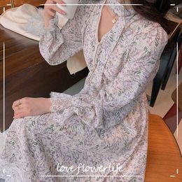 Sweet Floral Dress Women V-Neck Flare Sleeve Elegant Midi Dress Female Evening Party Dress Korean Summer Office 210521