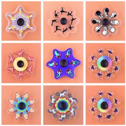 3D Hand Spinner Dynamic Fidget Toys Party Favour Animation Running Spinning Top Fingertip Gyro Cartoon Anime Character Comic Pattern Rotating Toy 2021