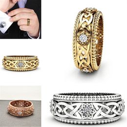 Womens Rings Crystal Jewellery Wedding Ring White Diamond hollow pattern Cluster For Female Band styles