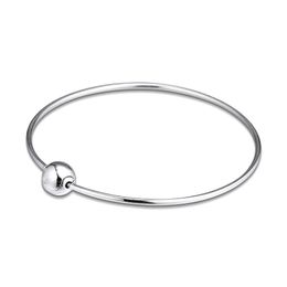 Thin Design & Bangles Smooth Round Clasp Signature 925 Sterling Silver Bracelets Women Me Collection Fashion DIY