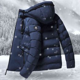 Fashion Winter Jacket Men Hoodied Parka Men Warm Windproof Coat Male Thicken Zipper Warm Jackets Mens Solid Down Coats G1115