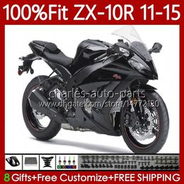 Injection Fairings For KAWASAKI NINJA ZX 10 R 1000 CC ZX1000 C 11-15 Gloss Black 101No.44 ZX 10R 1000CC ZX-10R ZX10R 11 12 13 14 15 ZX-1000 2011 2012 2013 2014 2015 OEM body