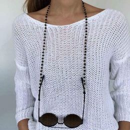 Black Beads Crystal Sunglasses Chain Women Girl Simple Style Eyeglasses Fashion Accessories for Gift Party Wholesale Price