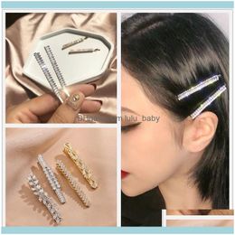 Headbands Jewelry1 Pieces High Quality Shiny Rhinestone Hairpins Cubic Zirconia Hairclips For Women Wedding Jewellery Korean Hair Aessories Dr