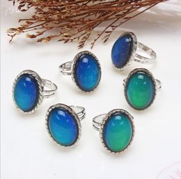 mood temperature oval-mood ring Charming rings change color Female