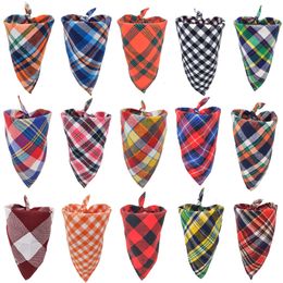 Dog Bandana Plaid Pet Scarf Triangle Bib Kerchief for Small Medium Large Dogs Washable Square Printing Adjustable Reversible Puppy Cat Xmas Birthday Gift