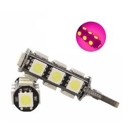 50Pcs/Lot Purple T10 W5W 5050 13SMD LED Car Bulbs Canbus Error Free 194 168 2825 Clearance Lamps Reading Dome Door Licence Plate Lights 12V