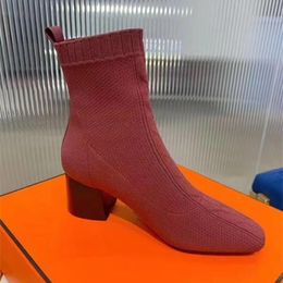 2023 fashion girls' boots elastic thick heel socks sheepskin padded feet. The exclusively Customised fabric is very breathable and will not stuffy your feet