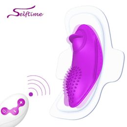 New Wireless Remote Control Vibrator Panties Vibrating Egg Wearable Tongue Vibrator G Spot Clitoris Sex toy for Women P0816