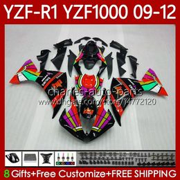 Bodywork Kit For YAMAHA YZF-R1 YZF R1 1000 CC YZF-1000 09-12 Body 92No.140 YZF1000 YZF R 1 2009 2010 2011 2012 1000CC YZFR1 09 10 11 12 Light Red Motorcycle Fairing