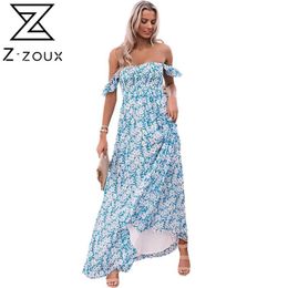 Women Dress Printed Bohemia Sexy Long Print Floral Maxi es Slash Neck Off Shoulder Plus Size Beach es 210524