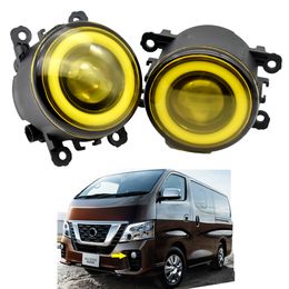 2 Pieces Car LED Lens Fog Lights Assembly Angel Eye DRL Daytime Runinng Light Lamp for Nissan NV350 Caravan 2018 2019 12V H11