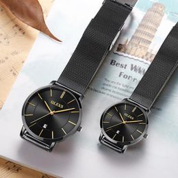 Wristwatches Luxury Couple Watches Quartz Pair Man And Woman Staniness Steel Waterproof Lover Watch Date Hombre