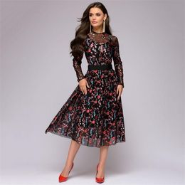 brand new Popular digital print long sleeve thin dress two piece set in stock 210409